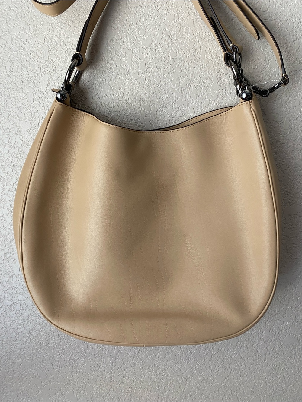 COACH Beachwood Beige Leather Snap NOMAD Hobo Shoulder Bag Purse #36026 - Picture 9 of 16